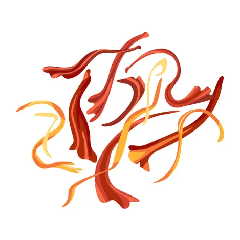 Illustration de pistils de safran séchés